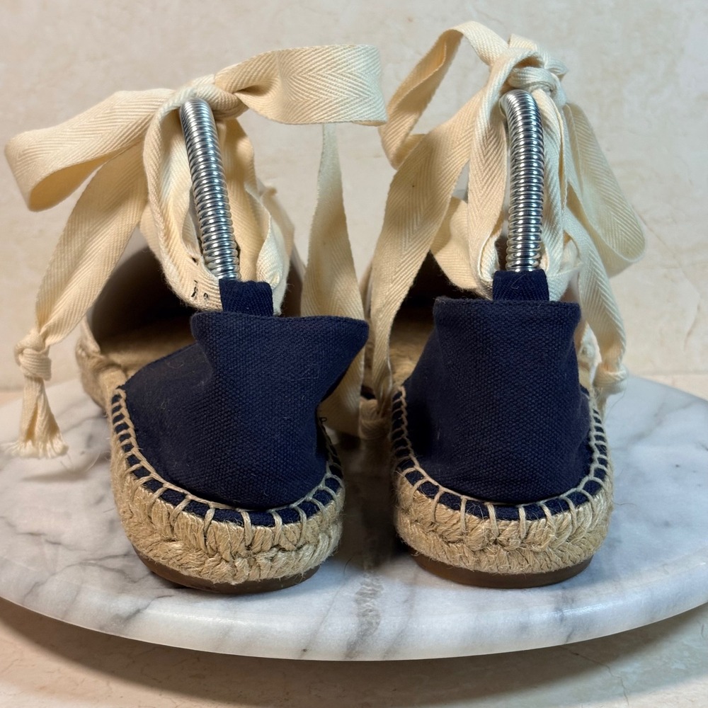 Brooks Brothers Red Fleece Espadrille Sandals Floral Embroidered Woman's 8 - Picture 8 of 13
